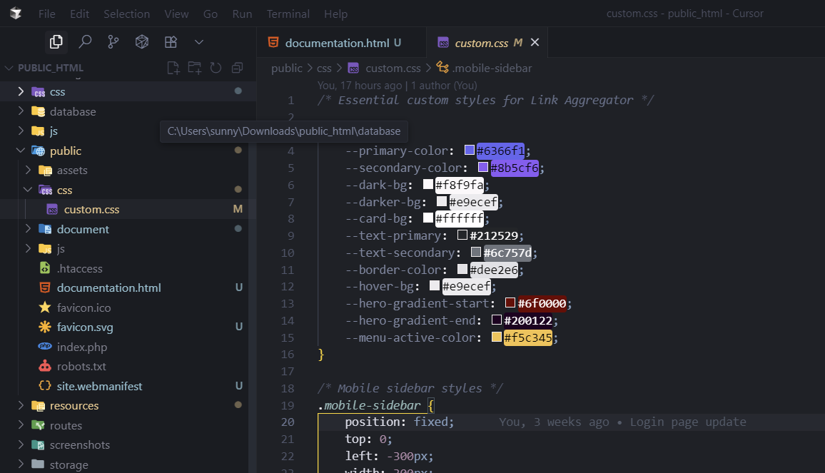 CSS Variables Customization